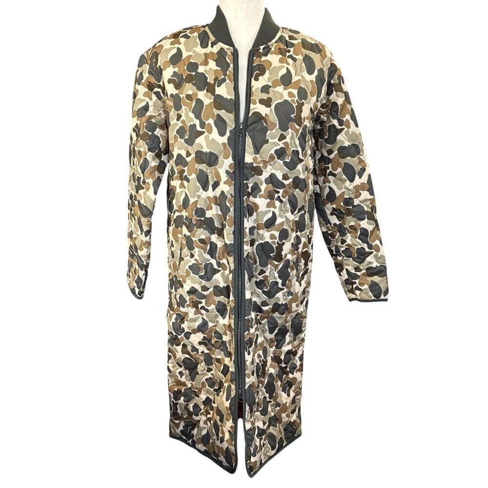 Everlane Womens Renew Long Liner Jacket~Size XS~Biscotti Camo Puffer NWT L10 49 - Picture 3 of 10